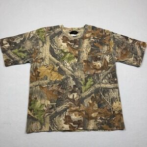 Vintage 90s Single Stitch Mens Camo T-Shirt Large Liberty Advantage Timber